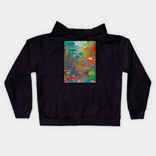 Neon Waterlillies Kids Hoodie